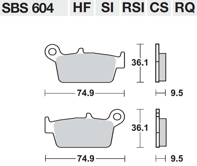 Τακάκια SBS 604HF FA131 STD FR/RR