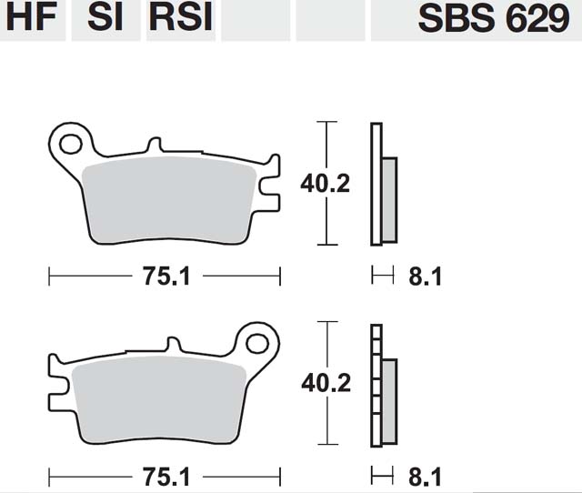 Τακάκια SBS 629HF FA153 STD FR/RR