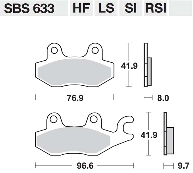 Τακάκια SBS 633HF FA165/2 STD FR/RR
