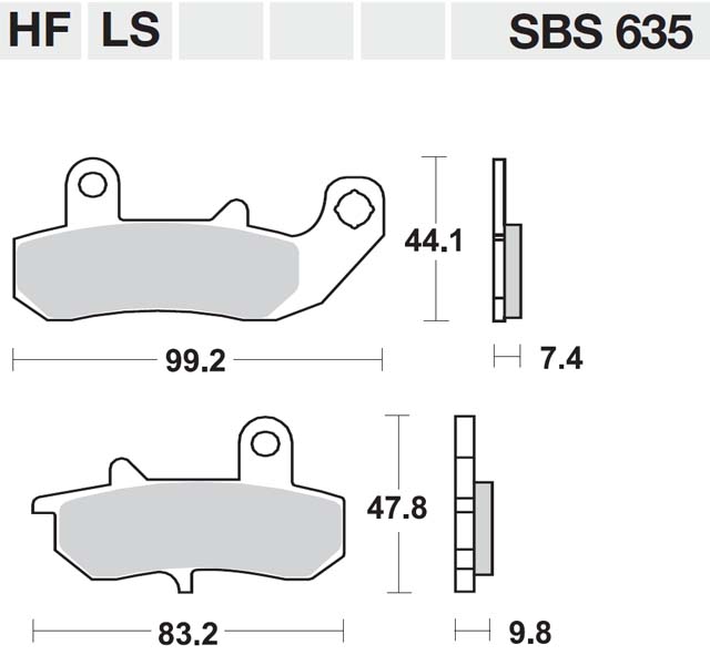 Τακάκια SBS 635HF FA157 STD FR/RR