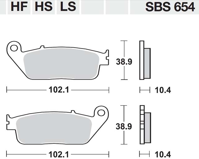 Τακάκια SBS 654HF FA196 STD FR/RR