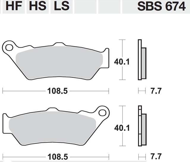 Τακάκια SBS 674HF FA209-FA209/2 STD FR/RR