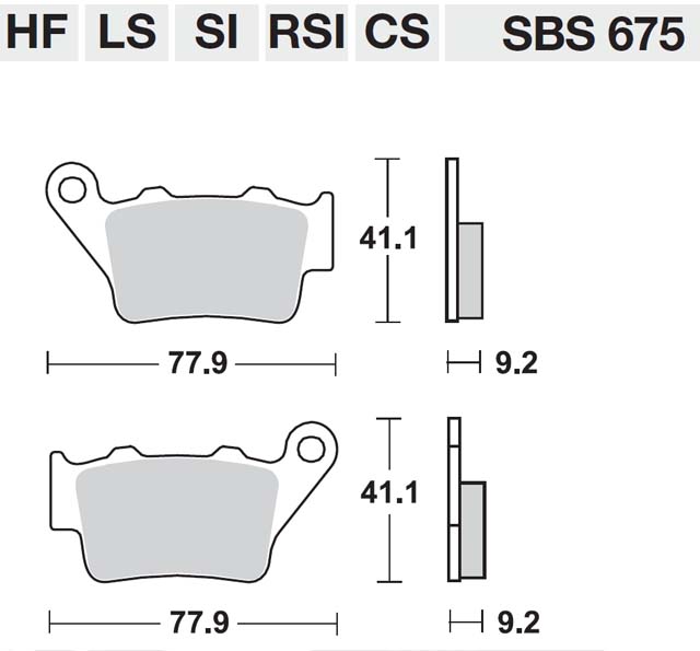 Τακάκια SBS 675HF FA208 STD FR/RR