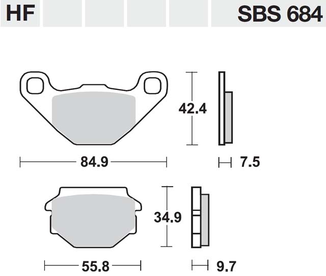 Τακάκια SBS 684HF FA173 STD FR/RR