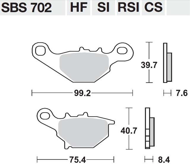 Τακάκια SBS 702HF FA230-FA396 STD FR/RR