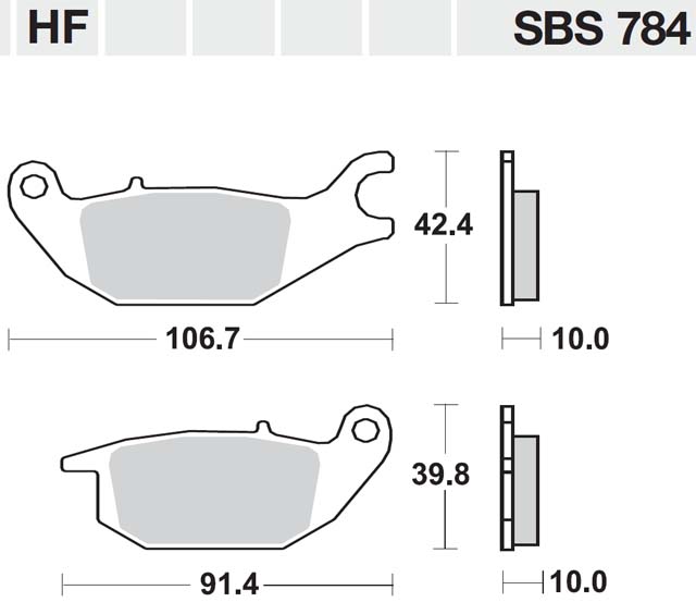 Τακάκια SBS 784HF FA343 STD FR/RR SUPRA-X125I HELMIN (RR)
