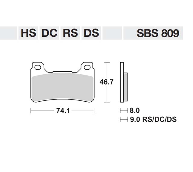 Τακάκια SBS 809RS/RST FA390 FRONT RACING